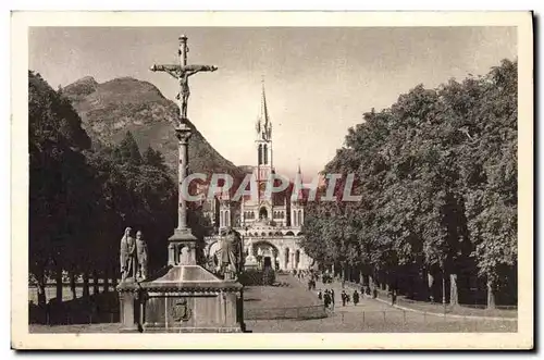 Ansichtskarte AK Lourdes Calvaire Breton et Basilique