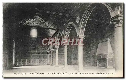 Cartes postales Blois Le Chateau Aile Louis XII La salle des Etats Generaux