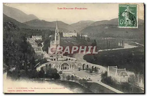 Cartes postales Lourdes La Basilque Vue plongeante