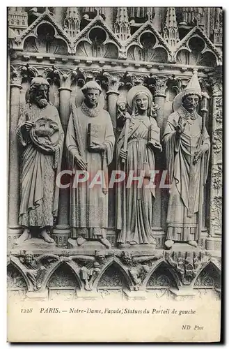 Cartes postales Paris Notre Dame Facade Statues Du Portail De Gauche