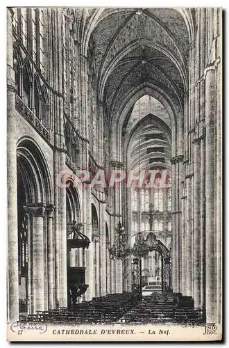 Cartes postales Cathedrale d'Evreux La Nef