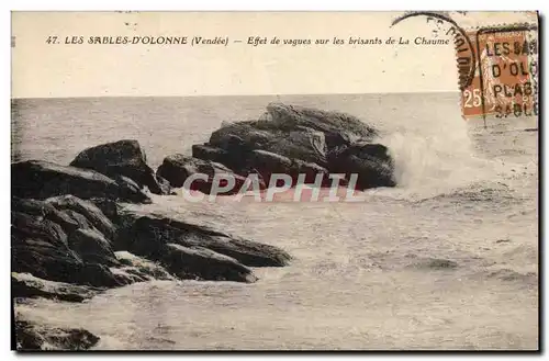 Cartes postales Les Sables D'Olonne Effet De Vagues Sur Les brisants de la chaume