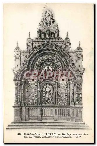 Cartes postales Cathedrale De Beauvais Horloge Monumentale