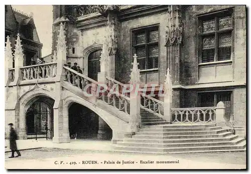 Ansichtskarte AK Rouen Le Palais De Justice Escalier monumental