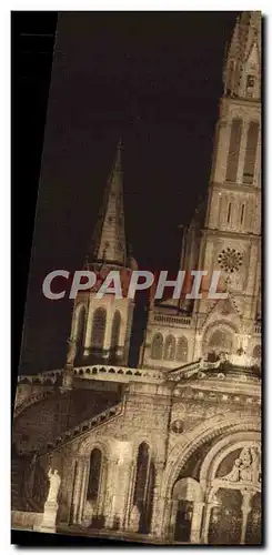 Ansichtskarte AK Lourdes La Facade De La Basilique illuminee