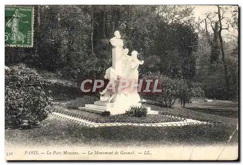 Cartes postales Paris Le Parc Monceau Le Monument De Gounod