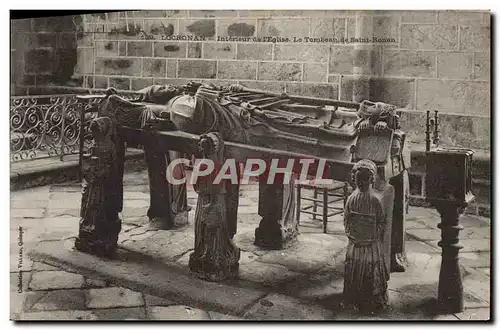 Ansichtskarte AK Locronan Interieur De I&#39Eglise Le tombeau de Saint Ronan