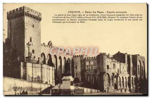 Ansichtskarte AK Avignon Palais Des Papes Facade Principale