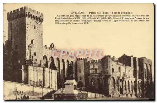 Cartes postales Avignon Palais Des Papes Facade Principale