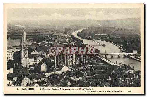 Ansichtskarte AK Auxerre L&#39Eglise Saint Germain Et Le Pont Neuf Vue prise de la cathedrale