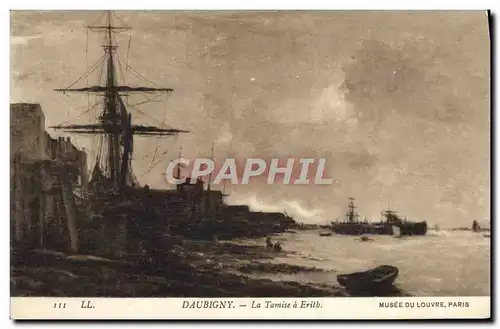 Cartes postales Daubigny La Tamise a Erith Musee du Louvre Paris