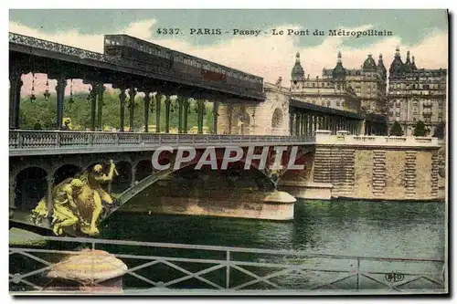 Ansichtskarte AK Paris Passy Le Pont Du Metropolitain Metro