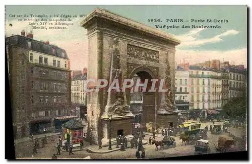 Cartes postales Paris Porte St Denis Vue Prise Des Boulevards