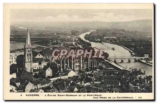 Ansichtskarte AK Auxerre L&#39Eglise Saint Germain Et Le Pont Neuf Vue prise de la cathedrale