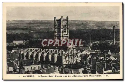 Cartes postales Auxerre L'Eglise Saint Pierre Vue De L'Observatoire Manifacier