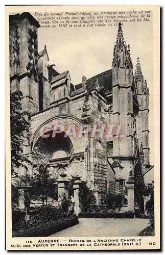 Cartes postales Auxerre Ruines De L&#39Ancienne Chapelle ND des Vertus et transept de la cathedrale