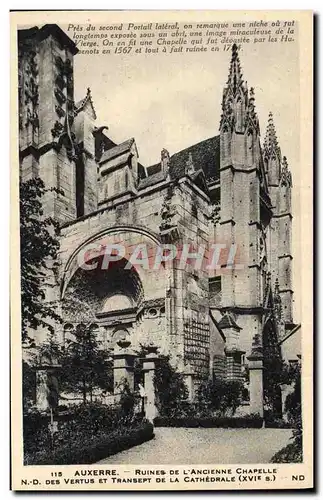 Cartes postales Auxerre Ruines De L'Ancienne Chapelle ND des Vertus et transept de la cathedrale