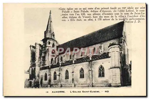 Ansichtskarte AK Auxerre L&#39Eglise Saint Eusebe