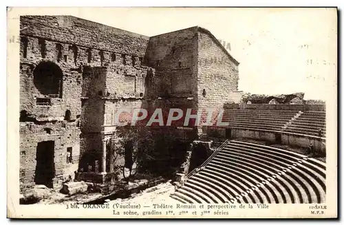 Cartes postales Orange Theatre Romain Et Perspective De La Ville La scene Gradins