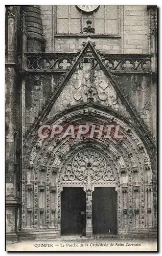 Ansichtskarte AK Quimper Le Porche De La Cathedrale De Saint Corentin