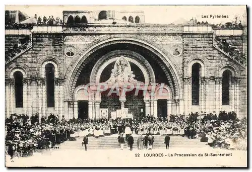 Ansichtskarte AK Lourdes La Procession Du St Sacrement