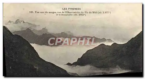 Ansichtskarte AK Les Pyreness Une Mer De Nuages Vue De l&#39observatoire du Pic du Midi et le Neouveille