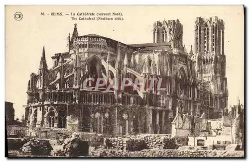 Cartes postales Reims La Cathedrale Militaria