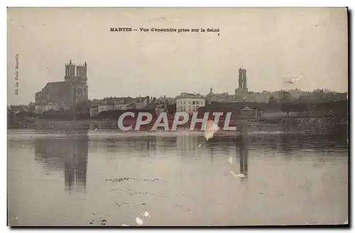 Cartes postales Mantes Vue Densemble Prise Sur La Seine