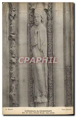 Ansichtskarte AK Cathedrale De Chartres Roi De Juda Portail royal