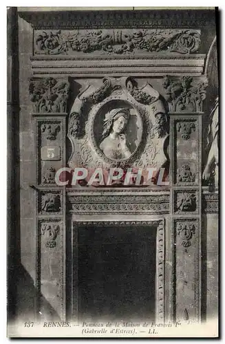 Cartes postales Rennes Panneau De La Maison De Francois 1er Gabrielle d&#39Estrees