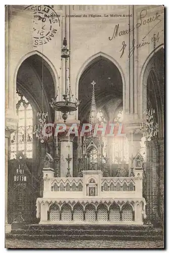 Cartes postales Mantes Interieur de l&#39eglise Le maitre autel