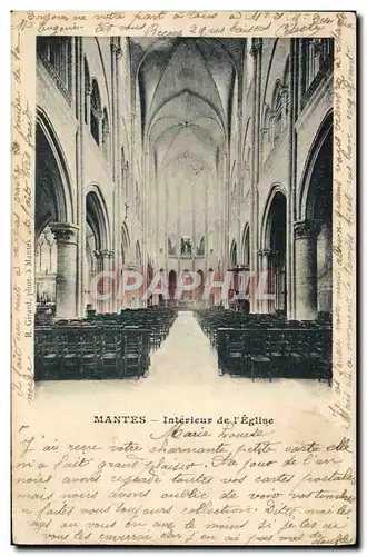 Cartes postales Mantes Interieur de L'Eglise
