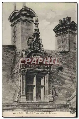 Cartes postales Caen Hotel de Than detail des Lucarnes