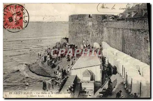 Cartes postales Saint Malo Les Bains de la Grande Greve a maree haute