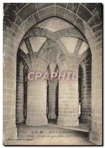 Ansichtskarte AK Mont Saint Michel Abbaye Crypte des gros piliers