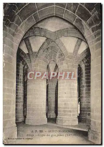 Cartes postales Mont Saint Michel Abbaye Crypte des gros piliers