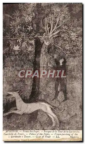 Cartes postales Avignon Palais des Papes Fresque de la tour de la garderobe Cueillette des frutis