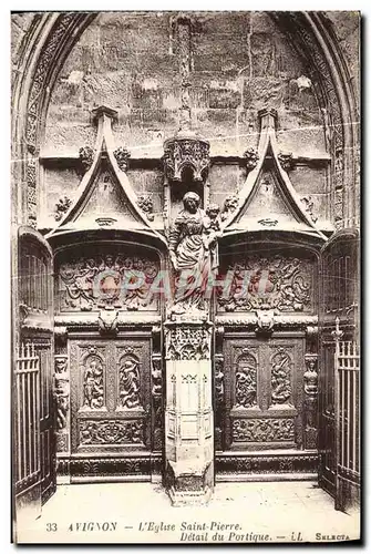 Cartes postales Avignon L'Eglise Saint Pierre Detail du portique