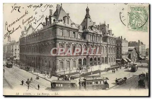 Cartes postales Lyon La Bourse Tramway Chocolat Menier