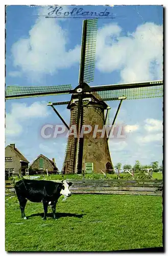 Cartes postales moderne Moulin a vent Vache