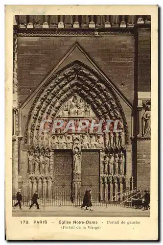 Cartes postales Paris Eglise Notre Dame Portail de Gauche Portail de la Vierge