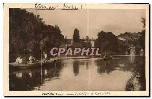 Cartes postales Vernon Un Coin de peche Pres du Vieux Moulin