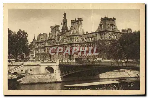 Cartes postales Paris L&#39Hotel de Ville et le Pont d&#39Arcole