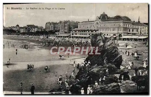 Cartes postales Biarritz Le Rocher de la plage et le Casino