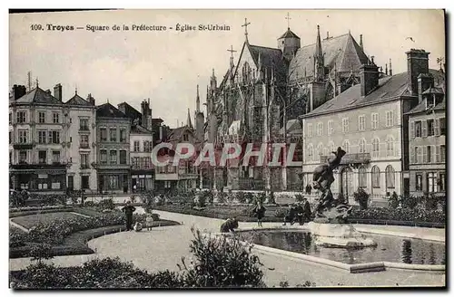 Cartes postales Troyes Square de la Pretecture Eglise St Urbain