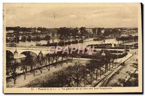 Cartes postales Tours Vue Generale sur la Loire vers Saint Symphorien