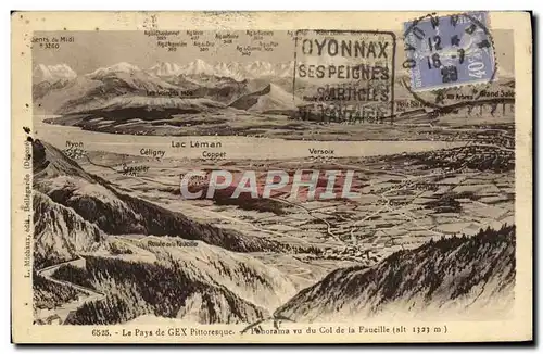 Cartes postales Le pays de Gex Panorama vu du Col de la Faucille