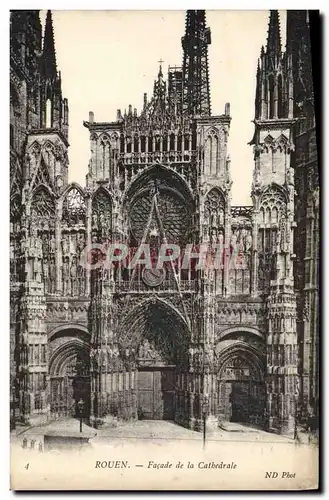 Cartes postales Rouen Facade de la Cathedrale