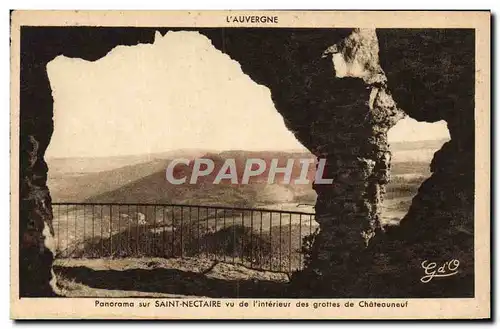 Cartes postales Panorama sur Saint Nectaire Vu de L&#39Interieur des Grottes de Chateauneuf