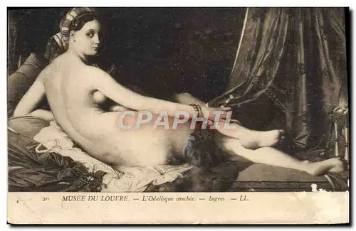 Cartes postales Musee Du Louvre L&#39Odalisque couchee Ingres